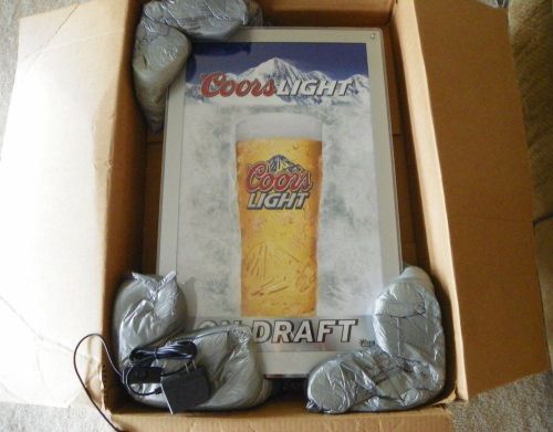 NIB LARGE Animated Coors Light On Draft LED Sign 28x18x1