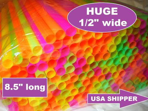 200 HUGE STRAWS 1/2&#034; WIDE 8.5&#034; LONG MEDICAL HUNTINGTONS DISEASE PILL SWALLOWING