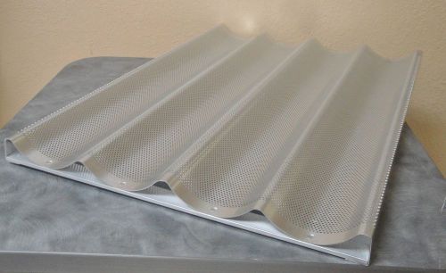 4 mold baguette or french bread pan aluminum 18&#034; x 26&#034; for sale