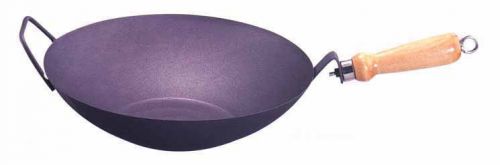 Wok Pan - Flat Bottom Non-Stick Rolled Steel ~ 14&#034;