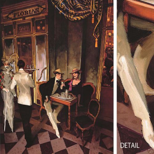 28&#034;x38&#034; cafe florian by juarez machado bar masquerade canvas for sale