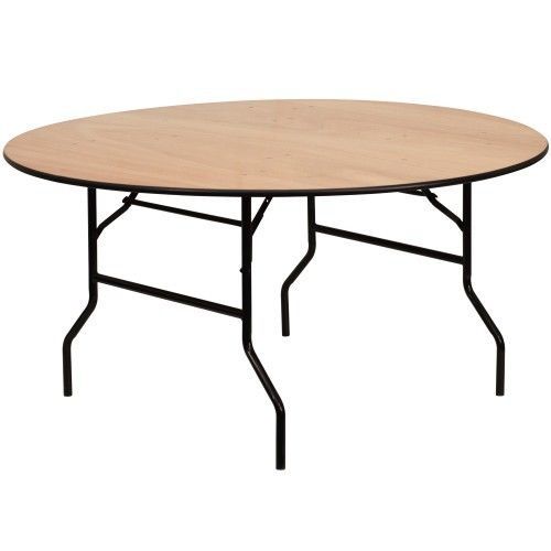 Flash furniture yt-wrft60-tbl-gg 60&#039;&#039; round wood folding banquet table with clea for sale