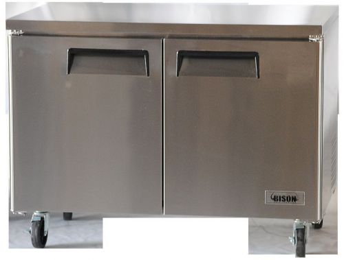 NEW BISON 2 DOOR STAINLESS 48&#034;UNDERCOUNTER REFIGERATOR BUR-48, FREE SHIPPING !!!