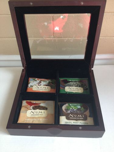 Numi Elegant Glass Top Tea Chest -4 Tea Bags included.