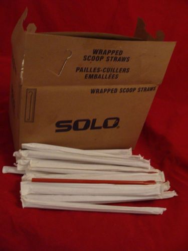 Solo nature friendly wrapped snow cone spoon straws box 250  slushie milkshake for sale
