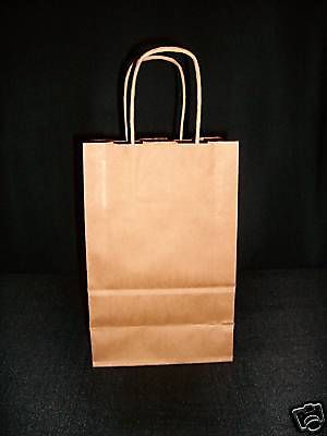 250 pcs NAT HANDLED SHOPPING BAG 5 1/2 x 3 1/4 x 8 3/8