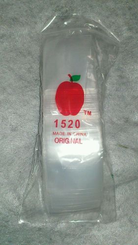 50+ COUNT MINI ZIPLOCK BAGGIES 1520 (1.5&#034; x 2&#034;) APPLE BRAND 2.5MIL CLEAR BAGGIES