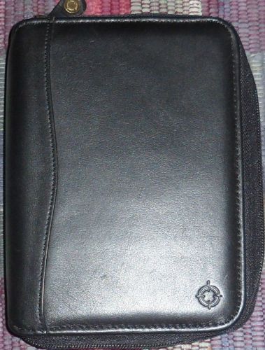Franklin Covey Full Grain Nappa Leather Black Small Zippered Media Case