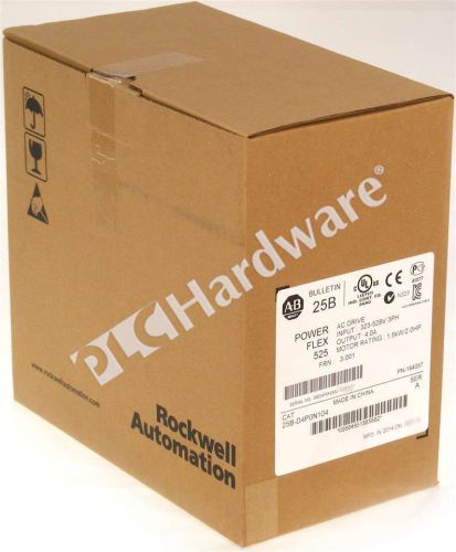 New Sealed Allen Bradley 25B-D4P0N104 /A PowerFlex 525 AC Drive 480V 2HP 2014