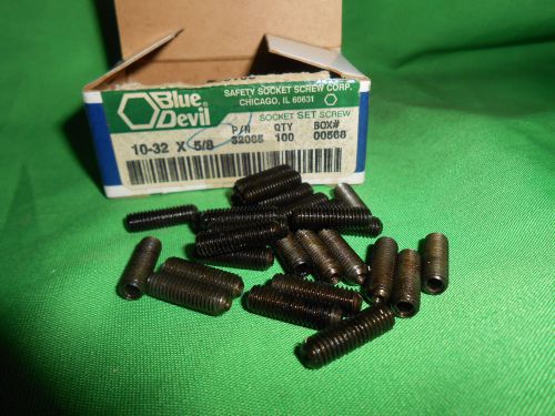 Box of 100   10-32  x 5/8  Cup Point   Socket Set Screws   USA