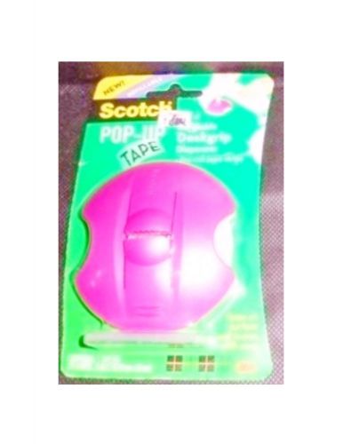 SCOTCH POP-UP TAPE REFILLABLE DESKGRIP Pink DISPENSER WITH PRE-CUT STRIPS - NEW