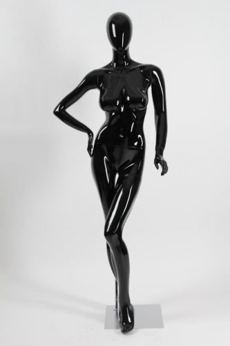 Orange Display Glossy BLACK Mannequin Plain No Face