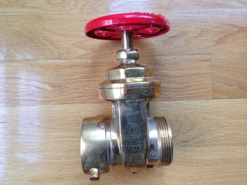 Solid polished brass 2 1/2 &#034; HOSE - HYDRANT GATE VALVE - 300Psi, Female Swivel NST x