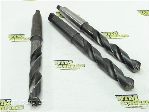 LOT OF 3 HSS 4MT HEAVY DUTY TWIST DRILLS 1-1/16&#034; TO 1-3/32&#034; MORSE PTD