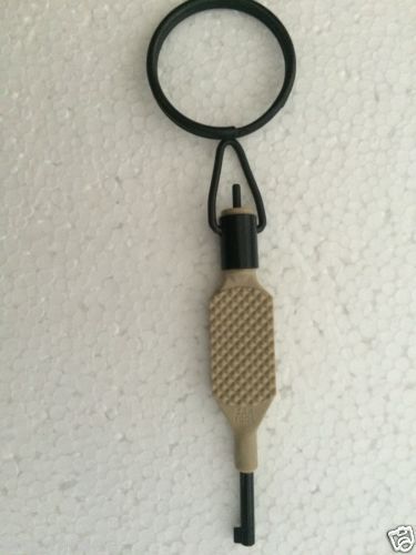 ZAK TOOL ZT9P POLYMER TAN KNURLED SWIVEL HANDCUFF KEY WITH LIFETIME WARRANTY