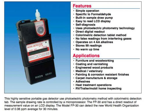 Formaldehyde (HCHO) detector FP-30 RKI Instruments.