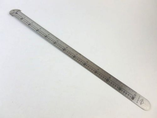 VINTAGE GAEBEL 612-E STAINLESS STEEL 12&#034; PRINTERS LINE GAUGE - PICA POLE - RULER