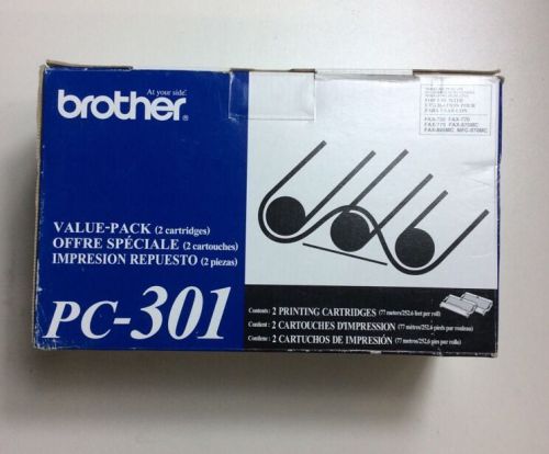 Genuine Brother FAX 750 770 775 PC-301 Printing Printer Cartridge 2 PACK