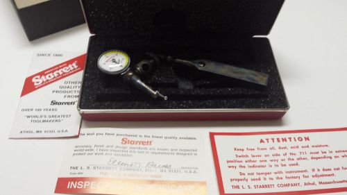 Starrett 711FSAZ Last Word Dial Test Indicator W/ Attachments, White Dial,