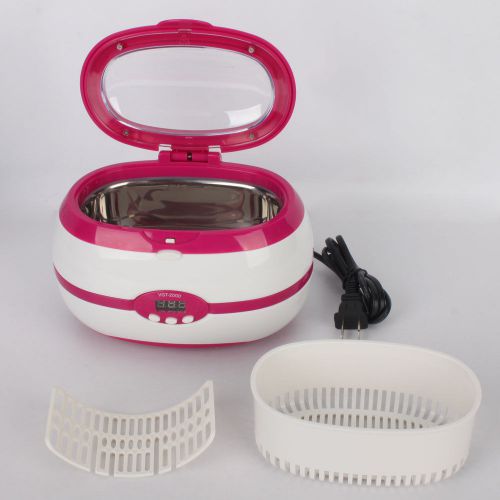 New Digital Ultrasonic Cleaner w/Timer Heater 600ML USA Seller Rose Color