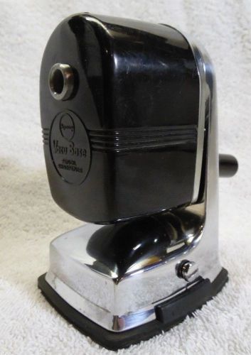 Apsco Vacu Base Pencil Sharpener in Chrome &amp; Black Made in USA