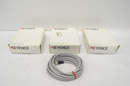 LOT 3 KEYENCE OP-97491 FIBER OPTIC CABLE 4-PIN FEMALE 5 M B217411