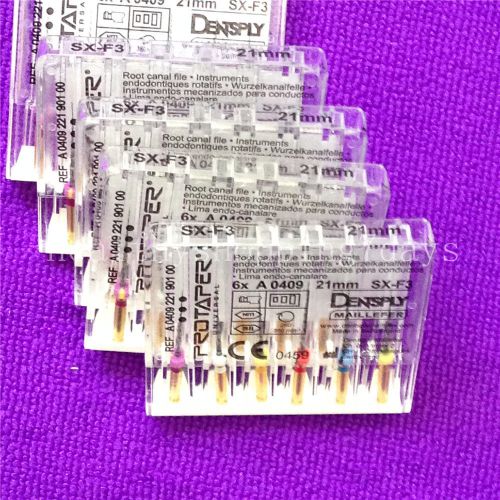 10pack protaper files niti sx-f3 21mm dental dentsply rotary universal engine a+ for sale