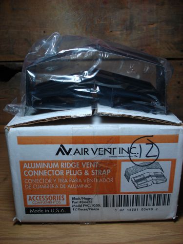 12 AIR VENT INC BLACK ALUMINUM RIDGE VENT CONNECTOR PLUG &amp; STRAP FULL CASE