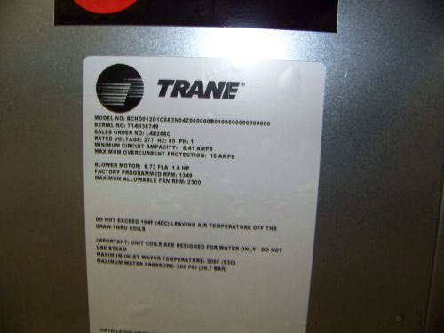 Trane Water Source BCHD012D1C0A3N0AZ000000B0100000000000000 277V 60Hz 1Ph 1HP