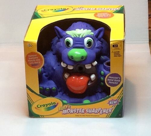 CRAYOLA MONSTER PENCIL SHARPENER KIDS/ADULTS MAKES BURPING CRUNCHING SOUNDS NEW