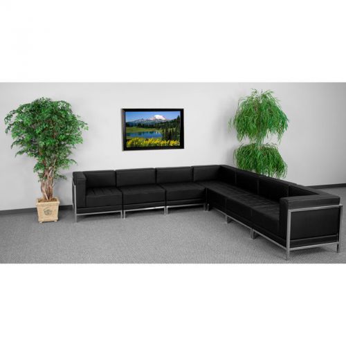 Imagination series black leather sectional configuration, 7 pieces for sale