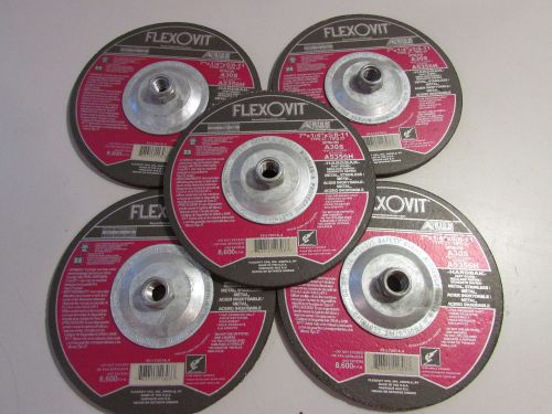 Flexovit A5356H A30S 7&#039;&#039; x 1/4&#039;&#039; x 5/8&#039;&#039; - 11 Type 27 Grinding Disc Lot of 5!