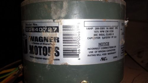 Wagner Motors 1/6 HP 203-230 Volt 1075 RPM WG840727