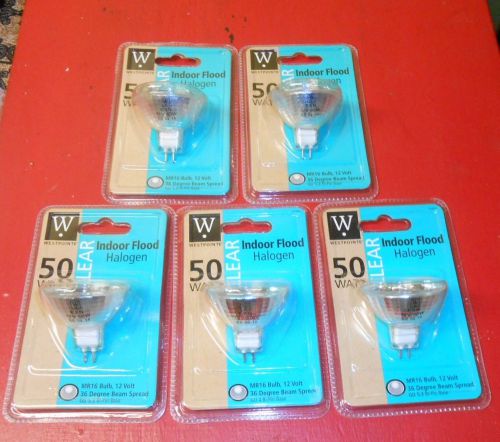 5pc GE  Halogen Landscape MR16 50w 12v  36 DEGREE  GU 5.3 BI PIN BASE