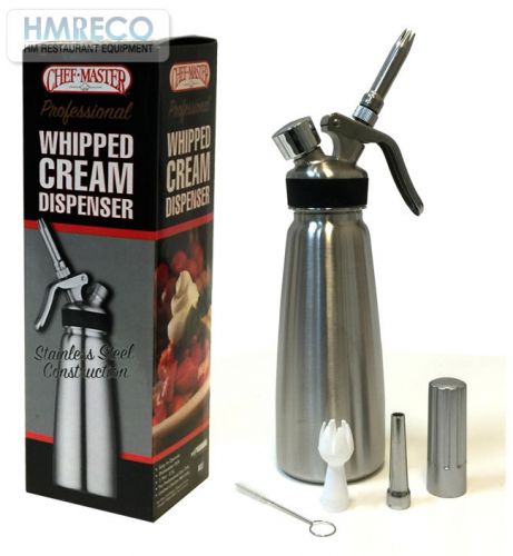 Chef Master 90062 Stainless Steel Whipped Cream Dispenser - 1 Pint (NEW)