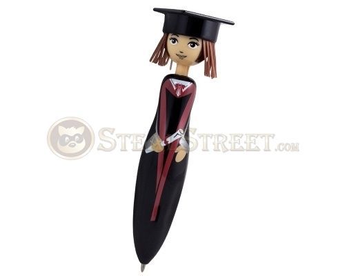 Retractable Office School Supply Ballpoint Pen &#034;&#034;The Graduates, Girl&#034;&#034; - Black