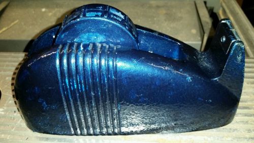 Vintage desk 1940&#039;s tape holder dispenser  industrial metal old blue heavy cast for sale