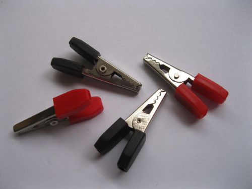 20 pcs alligator clip 35mm hard plastic handle red black for sale