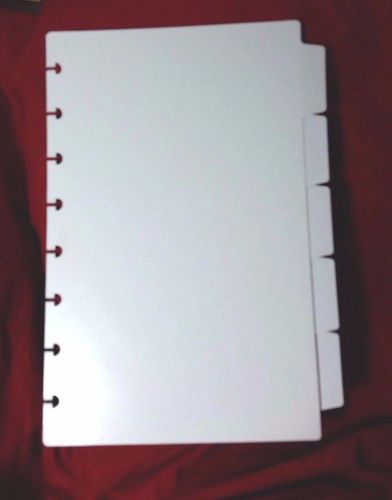 Levenger Circa Plastic 5-Tab Dividers, White – Junior - Used