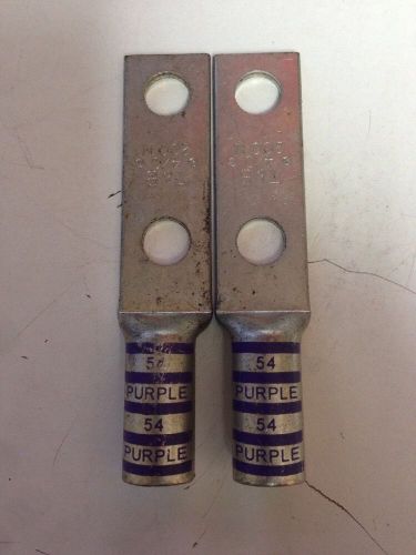 Thomas & Betts T&B 54 Purple 54270 4/0 200N 2 Hole Compression Lug - Lot of 2-
							
							show original title