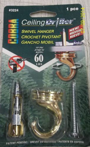 LOT OF 4 COBRA CEILING DRILLER CEILING HOOKS SWIVEL HANGER 360 DEGREE, 60LB 3224