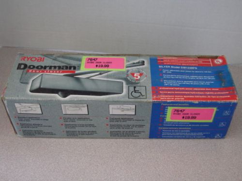 NIB-RYOBI Doorman  Door Closer &amp; Instructions Silver Model DM123BFS