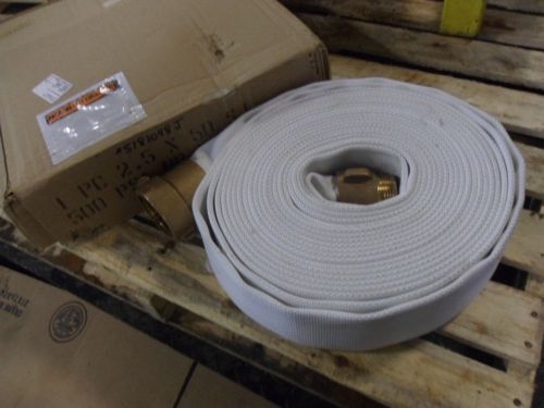 SUPERIOR FIRE HOSE #5181048J  2.5X50SJ 500PSI BR RL NH BRASS FITTING NIB