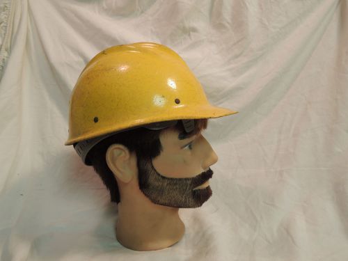 Vintage E.D. Bullard Hard Boiled Yellow Fiberglass 6 Rivet Hard Hat