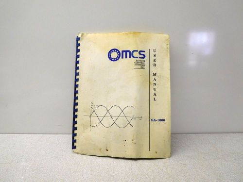 MO-1886, MOTION CONTROL SYSTEMS SA-1000 PWM SERVO AMPLIFIER USER MANUAL VER. 2.3