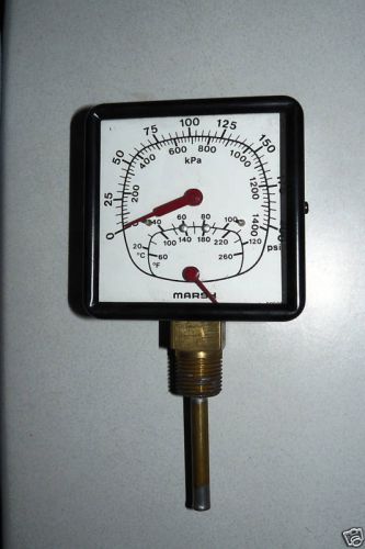 Marsh industrial gauge triple scale kpa psi temperature for sale