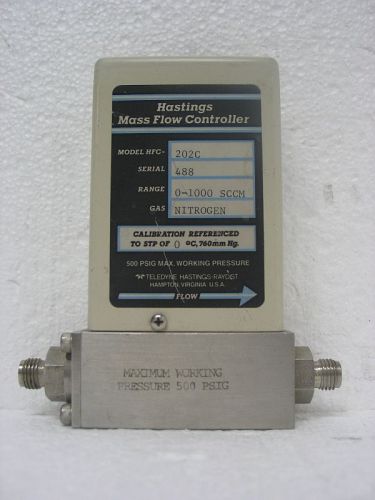 Hastings Teledyne HFC-202C, N2, Nitrogen 1000 SCCM, Mass Flow Controller Used