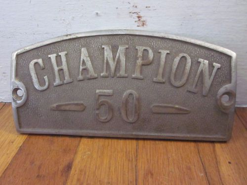 Vtg Conductor Estate CHAMPION 50 Cast Iron Stove Plate Locomotive Builder style