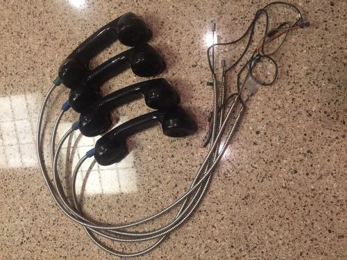 Lot of 4 Payphone Handset 32&#034; Armored Cord L11