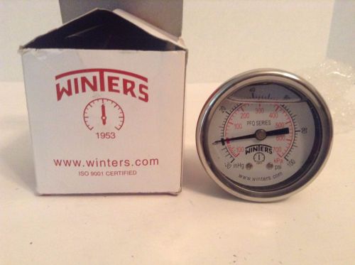 Winters PFQ Series Stainless Steel 304 Dual Scale Liquid Filled Pressure Gauge